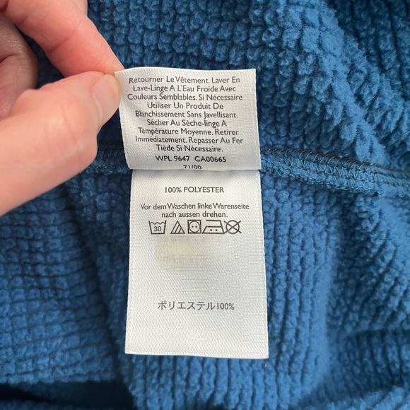 {Eddie Bauer} Waffle 1/4 Zip Fleece Pullover in Blue - Men's XL - Picture 9 of 9